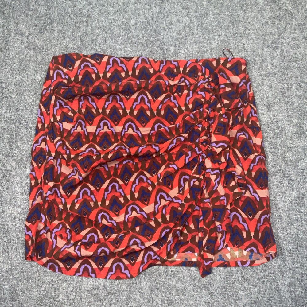 Dolan Anthropologie Skirt Womens Size XL Red Mini Drape Left Coast Collection